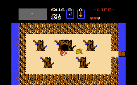 A lightly guarded temple. I kill the Octorok and am restored. 